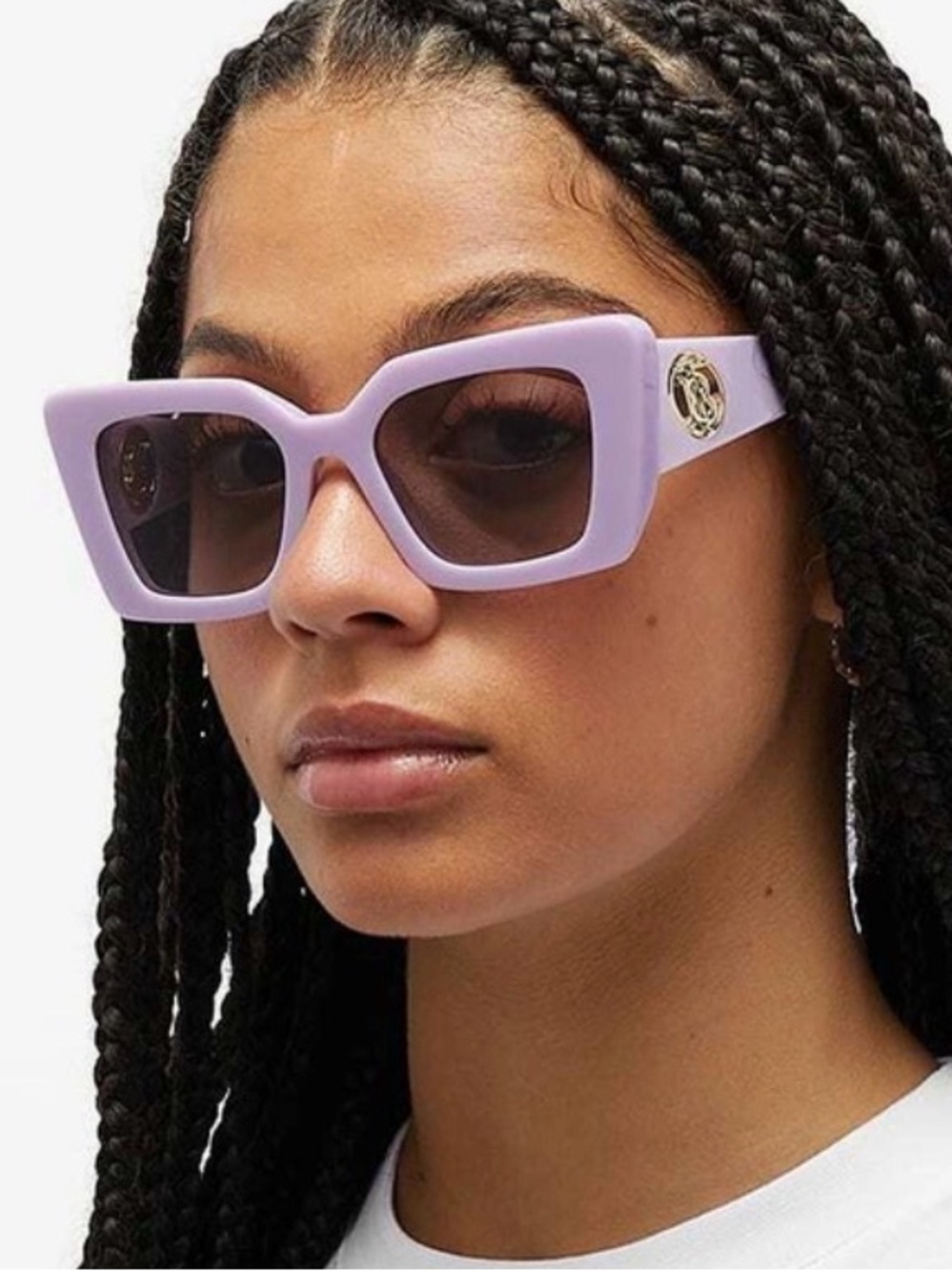 Burberry Daisy Sunglasses in Lilac Purple w/ Cover Case & Original Box! TB Logo